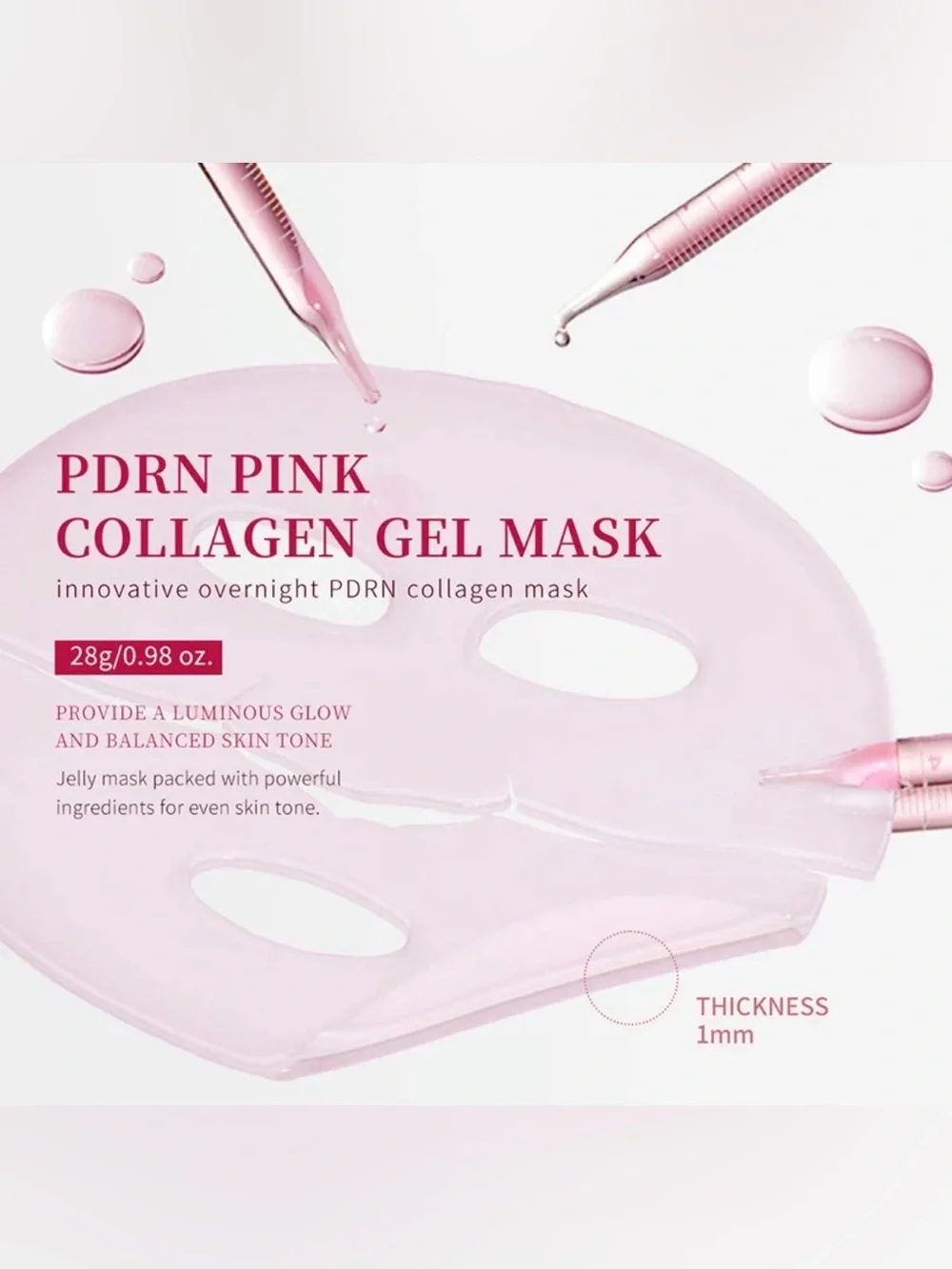 Epiluxe PDRN & COLLAGEN Facial Sheet Mask - Healthy Glow (12 Masks)